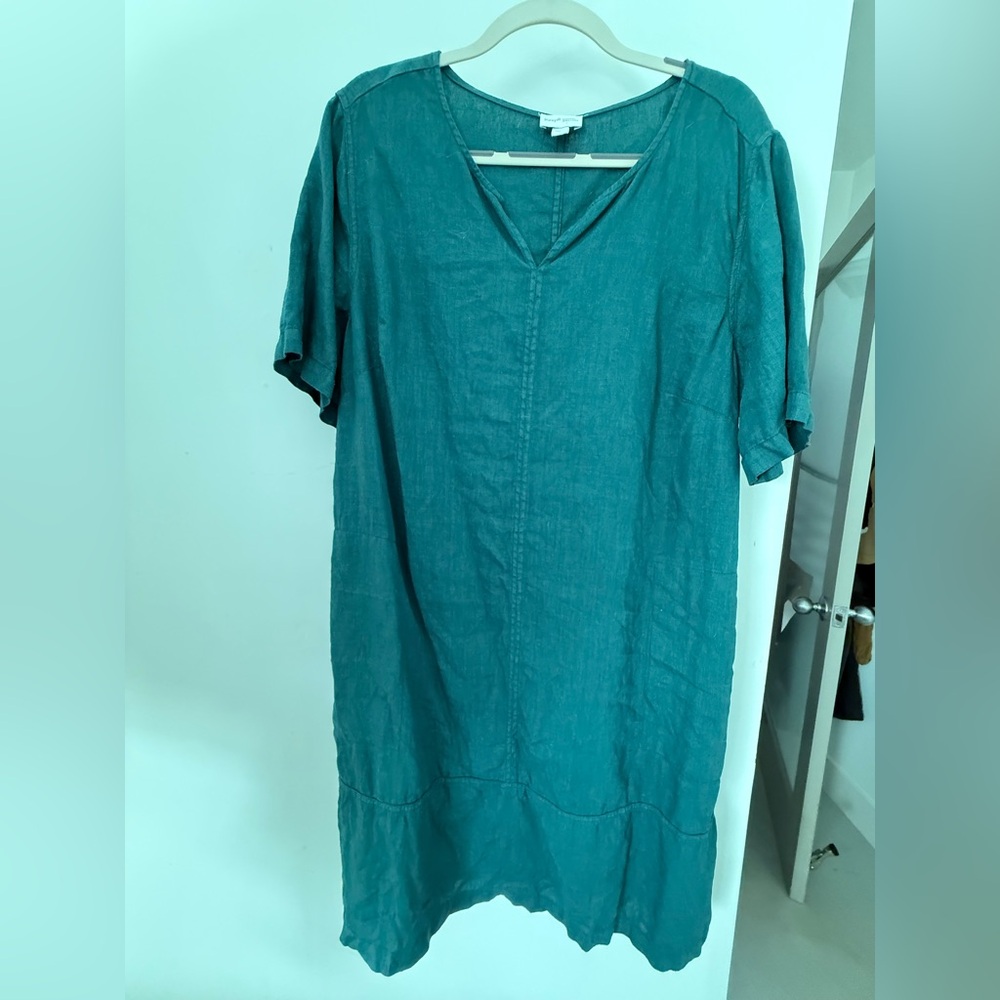 Teal Linen Dress purejill by J Jill in XL